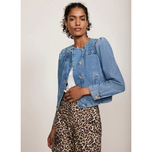 Mint Velvet Indigo Puff Sleeve Denim Jacket